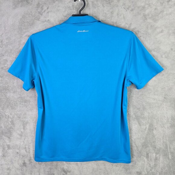 Womens Eddie Bauer Free Dry Blue Polo Shirt Short Sleeve 100% Polyester Size L - Picture 5 of 8